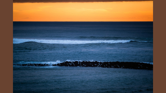 Atlantic Ocean at sunset.
