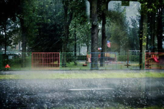 Ulica Gliwicka podczas ulewy